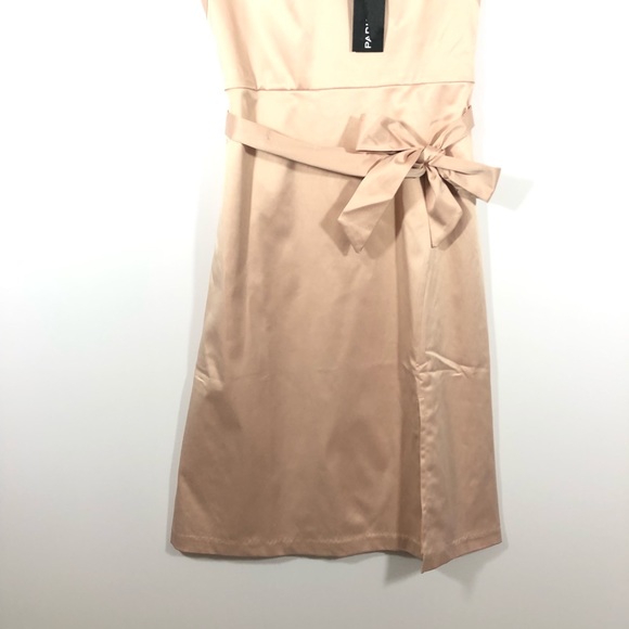 NWT ParisSunday Nude Blush Off Shoulder Midi Dress - Picture 4 of 6